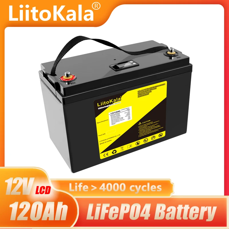 LiitoKala 12V 100Ah 120Ah 150Ah LiFePO4 Battery 12.8V Power Battery For RV Campers Golf Cart Off-Road Off-Grid Solar Wind