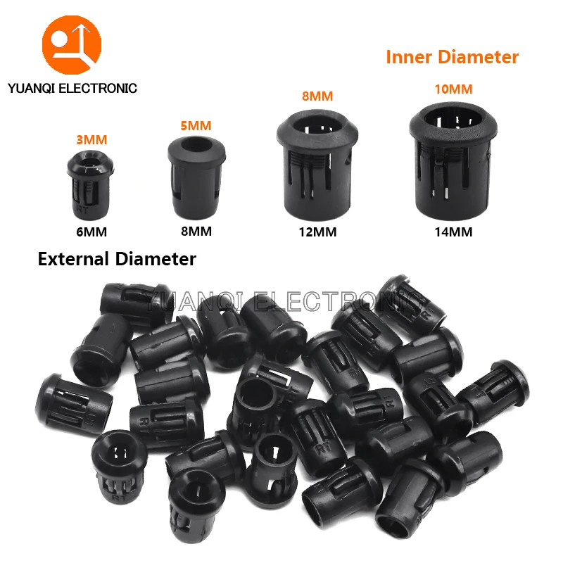 10pcs Black Plastic Lamp Bases 3mm/5mm/8mm/10mm LED Diode Holder Black Clip Bezel Socket Mount DIY Light Emitting Diode