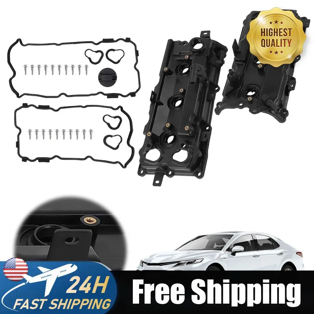 

2pcs Valve Covers Set W/Gasket Screw Oil Cap Camshaft Rocker Cover Wear Resist for Nissan Maxima 2009-2020 Murano 3.5L 2015-2020