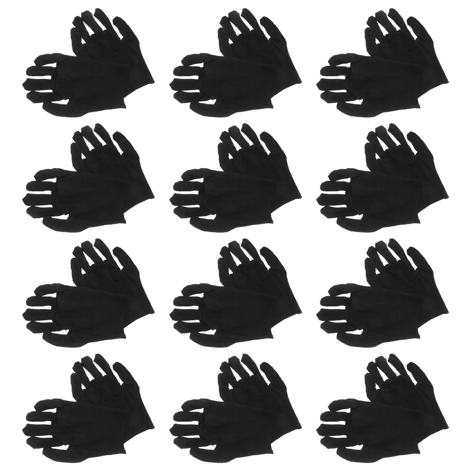 

12Pairs Thickened Cotton Working Gloves Labour Protection Comfortable Black Hand Gloves Safety Grip for Gardening Outdoor