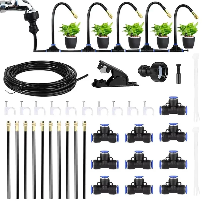 for Flexible 360 Degree Atomizing Sprinkler Drip Irrigation Kit Auto Watering System for Balcony Greenhouse Plant Cooling