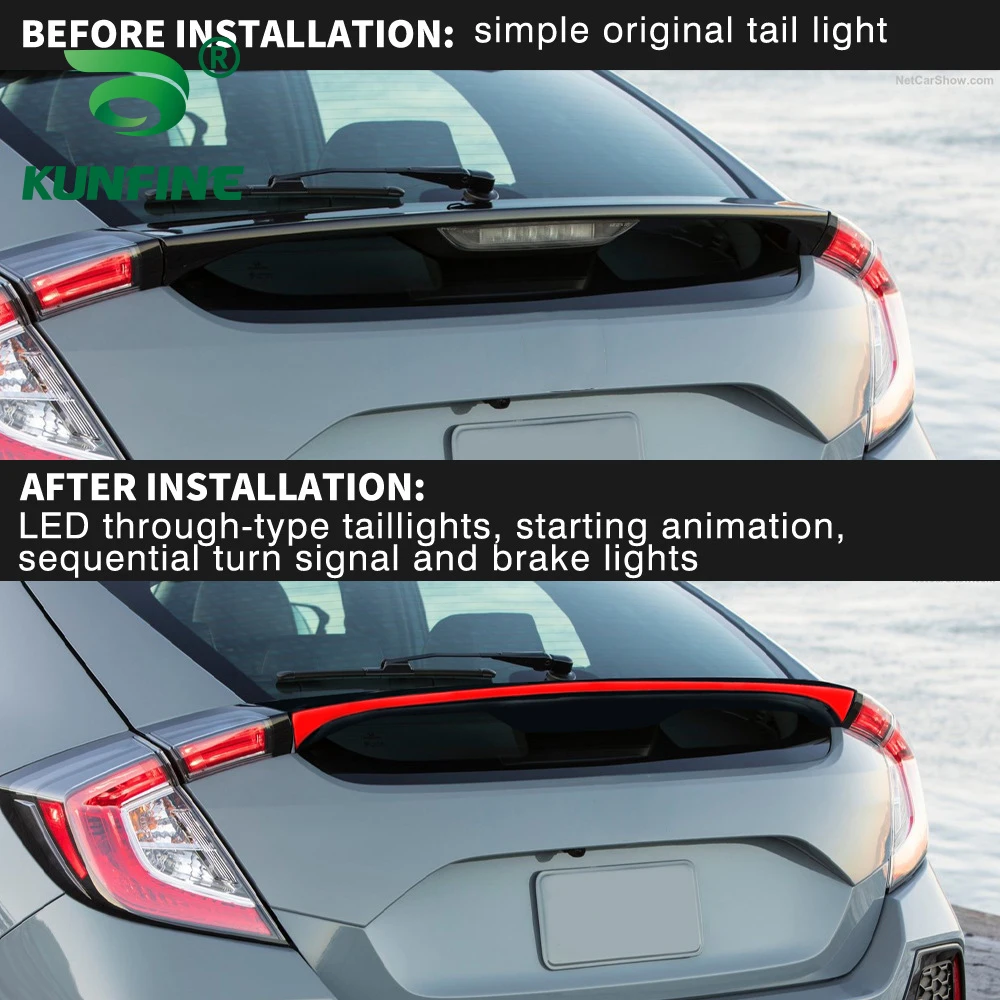 Pair Of Car Tail Light Assembly For Honda Civic 2016-2021 LED Brake Signal light Car led Tail light Tuning Parts