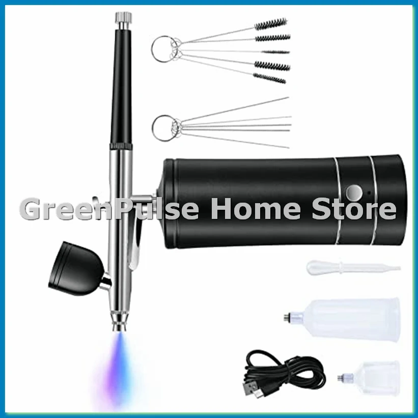 Airbrush Kit Rechargeable Cordless Airbrush Compressor,30PSI High Pressure,Portable Handheld Airbrush ,Airbrush Set-A09G