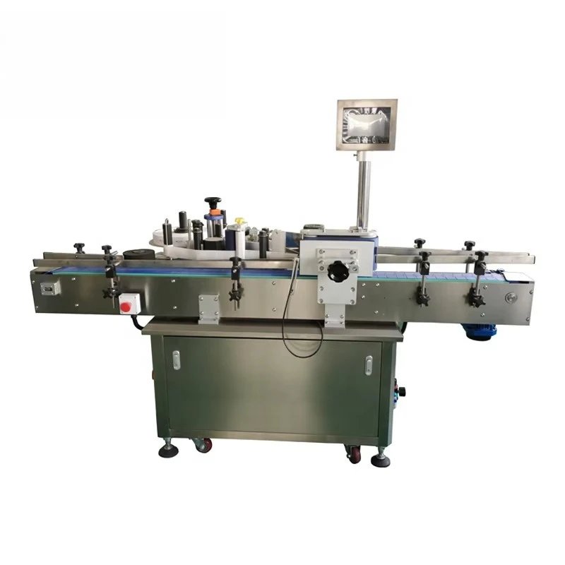 Automatic Round Bottle Sticker Labeling Machine and Fully Wrap Around Labeler for Cylindrical Products with Touch Screen