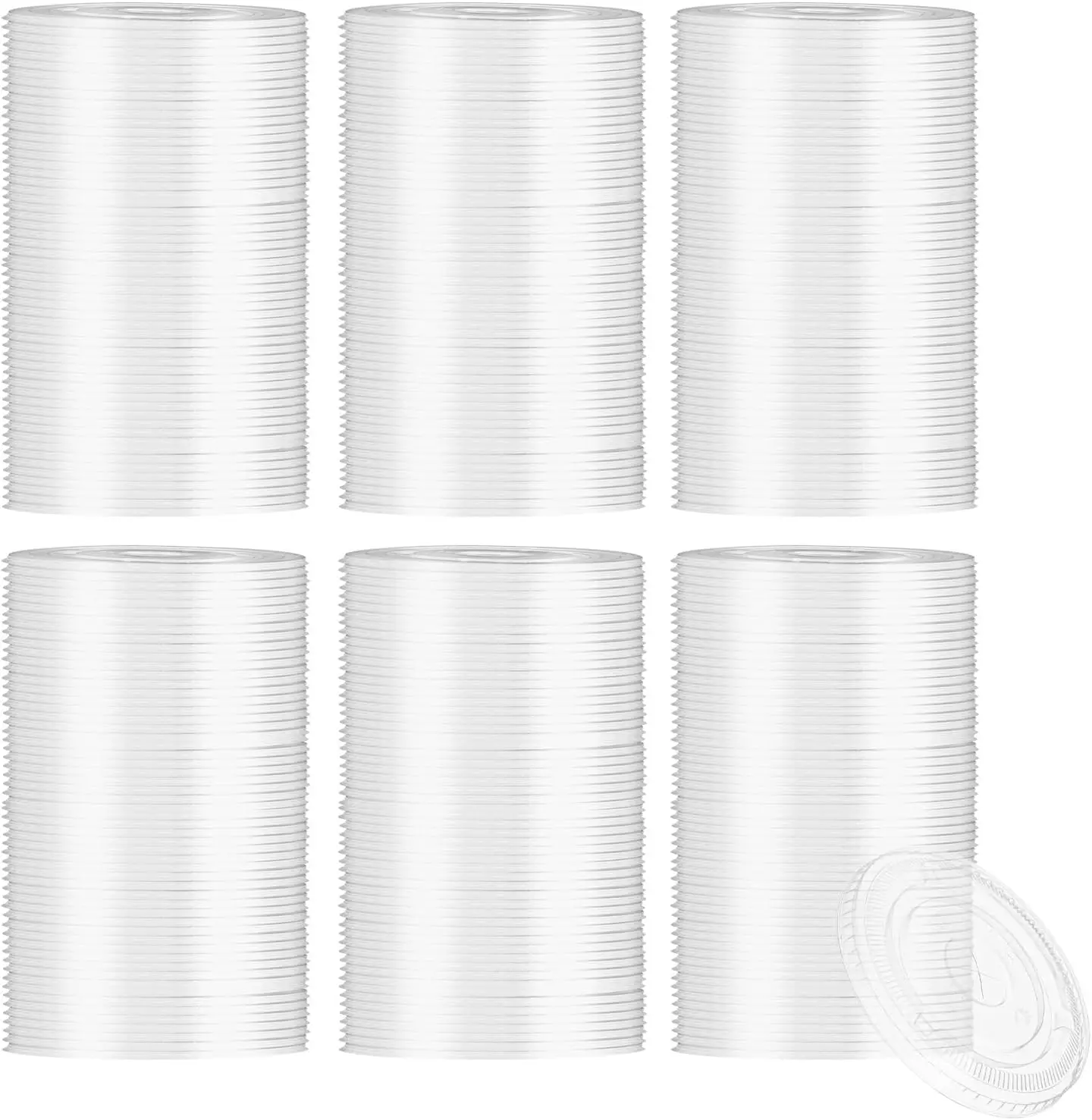 

240 Pcs Clear Flat Lid with Straw Slot Disposable Plastic Coffee Lids PET Cup Cover for 12 oz, 16 oz, 20 oz and 24 oz Cu