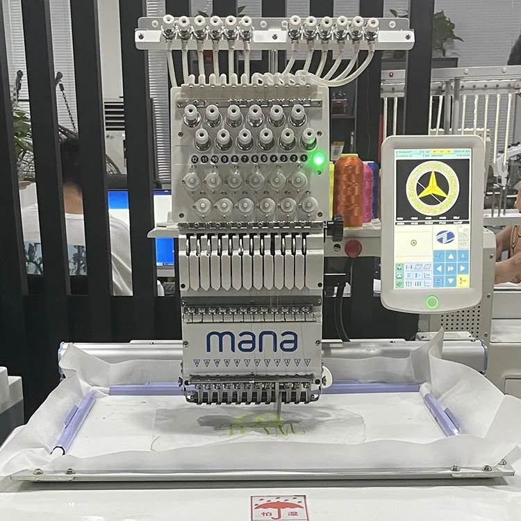 Used Domestic Mana TAJ I MA Embroidery Machine Single Head Twelve Fifteen Twenty Needles