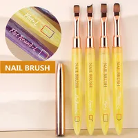Pinceau à gel ovale et plat pour nail art UV, 1 pièce, design professionnel, pour salon, maison, manucure DIY 4