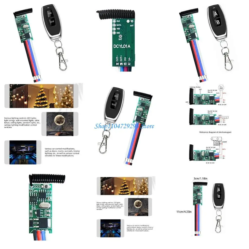 Y2GD Industrial RF Remote Relays 50m Operation Distance 2A Load Capacity DC3.6-24V
