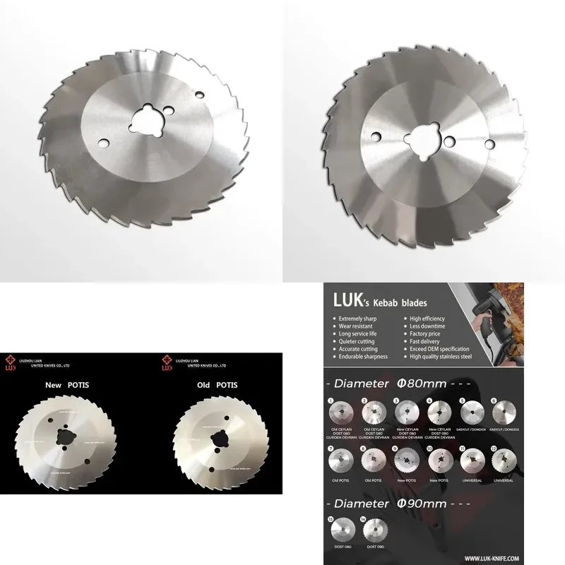 Custom Drawing Services POTIS 80mm Doner Kebab Shawarma Electric Slicer Knife Blade