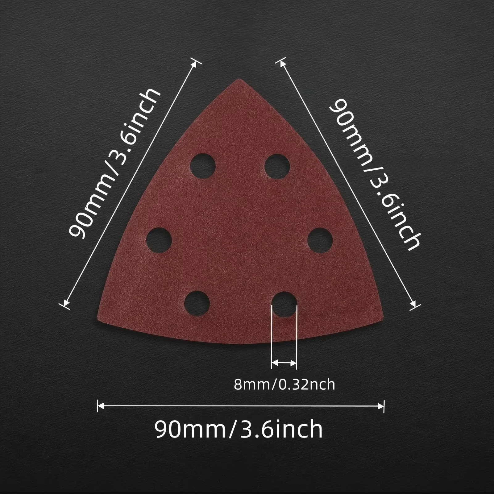 60 piece triangular sanding pad set, mouse sanding pad 6-hole sandpaper 60-320 grit for triangular sanding machine