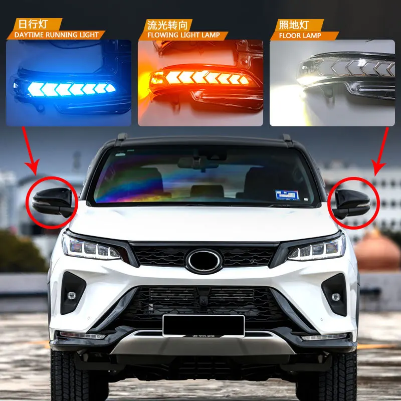 For TOYOTA HILUX GR VIGO REVO Car Rearview Mirror LED Streamer Turn Signal Daytime Running Light Side Mirror Blinker Accessory detail image 4