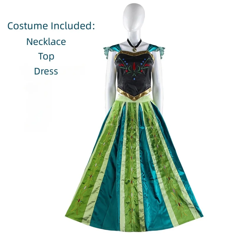 2025 Nuovo abito da principessa Anna da donna Costume da corona di Natale di Halloween QAQ2