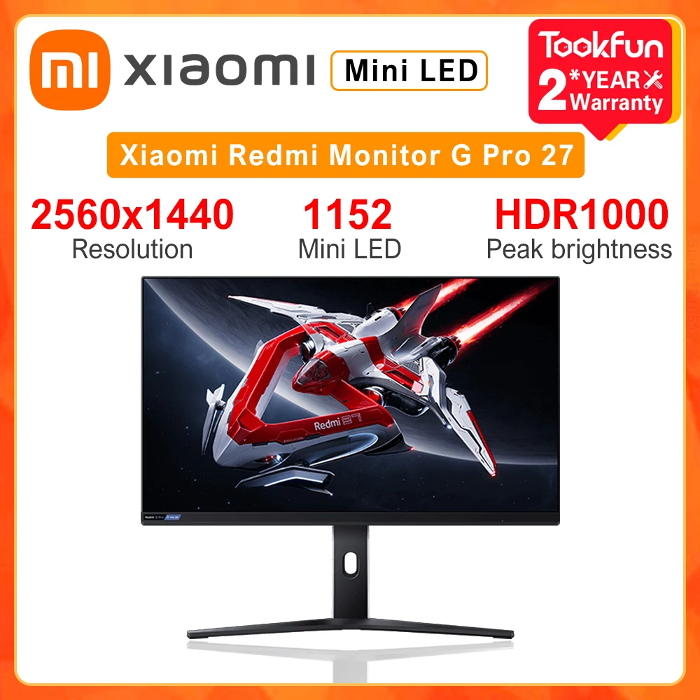 Игровой монитор Xiaomi Redmi Mini LED G Pro 27 дюймов, быстрый IPS2K, частота обновления 180 Гц, время отклика 1 мс, многофункциональный кронштейн HDR1000