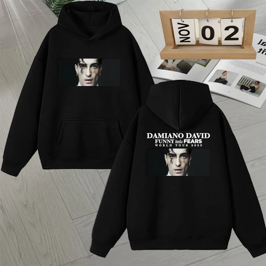 

FUNNY Little FEARS World Tour 2025 Hoodie DAMIANO DAVID Print Sweatshirt Unisex Streetwear Long sleeve goth Men Women Pullovers