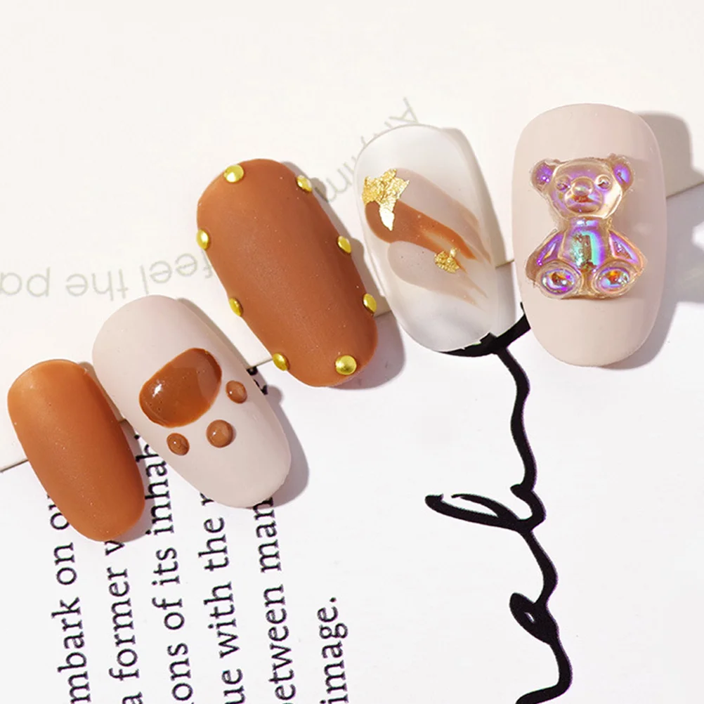 

48Pcs Bear Nail Art Charm Decorations DIY Manicure Accessories Nail Decor Supplies for Natural Artificial Nails