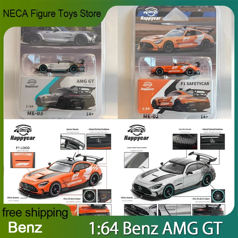 Happycar Mercedes Amg Gt Black Series F1 Safety Car 1:64 Scale Diecast Model Car Starlight Silver For Collection Toy Pre-Sale