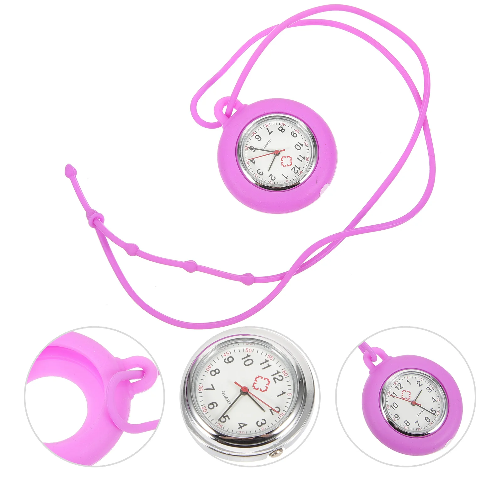 

1Pc Nurse Round Watch Silicone Medical Watch Lightweight Pocket Clock Exquisite Design Jewelry