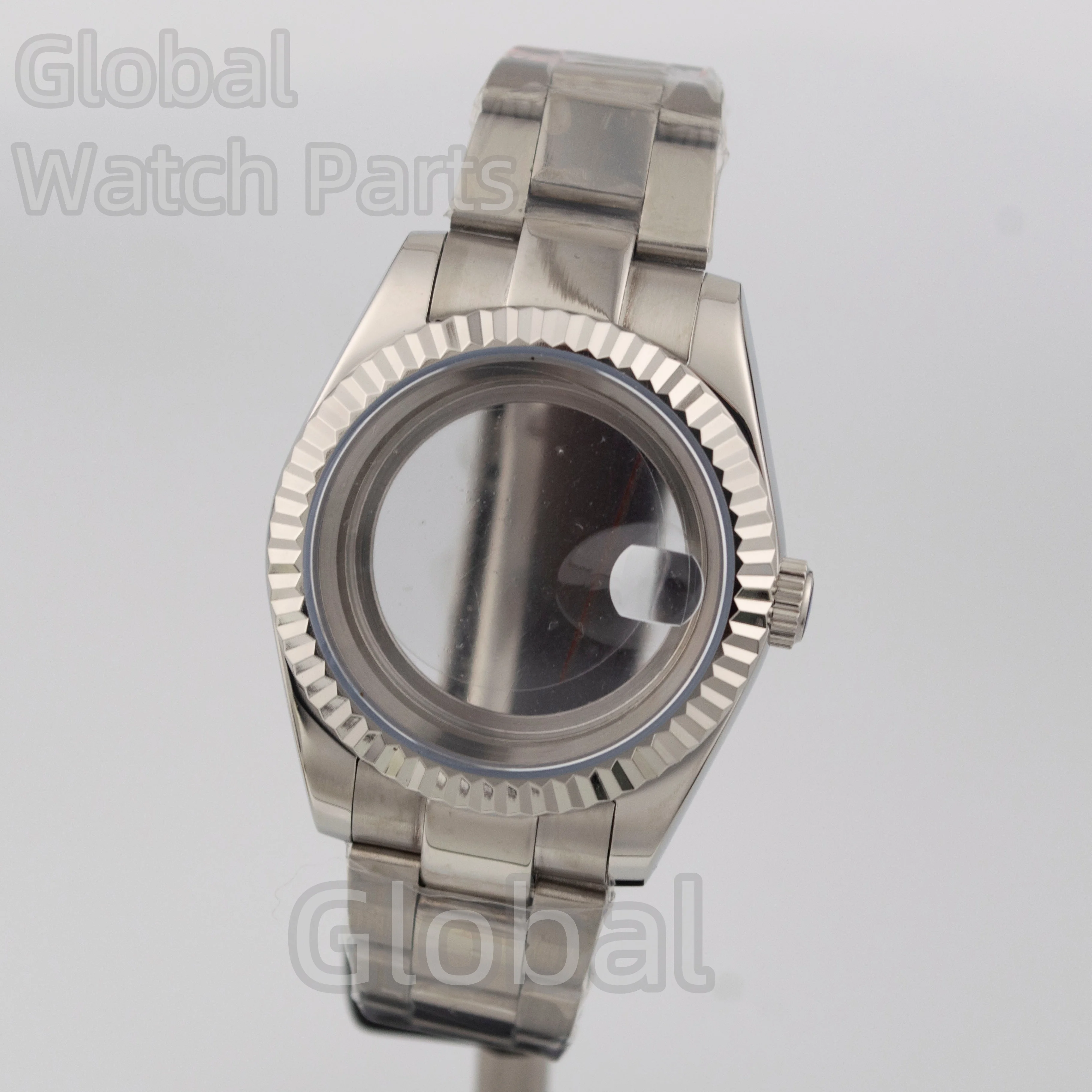 

High End Stainless Steel Watch Case And Strap Set 10ATM Waterproof Sapphire Glass For Datejust Fit NH35 NH36 Mechanical Movement