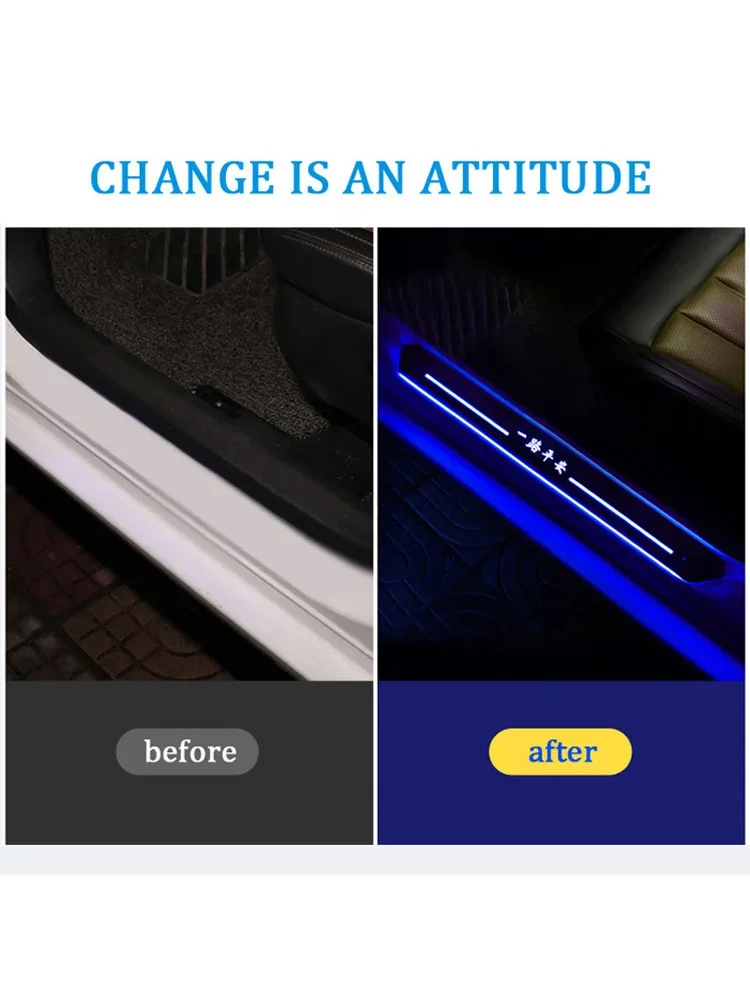 Customized USB Wirefree LED Pedal Door Sill Pathway Light Car Scuff Plate Threshold  For Nissan Teana 2007 - 2022