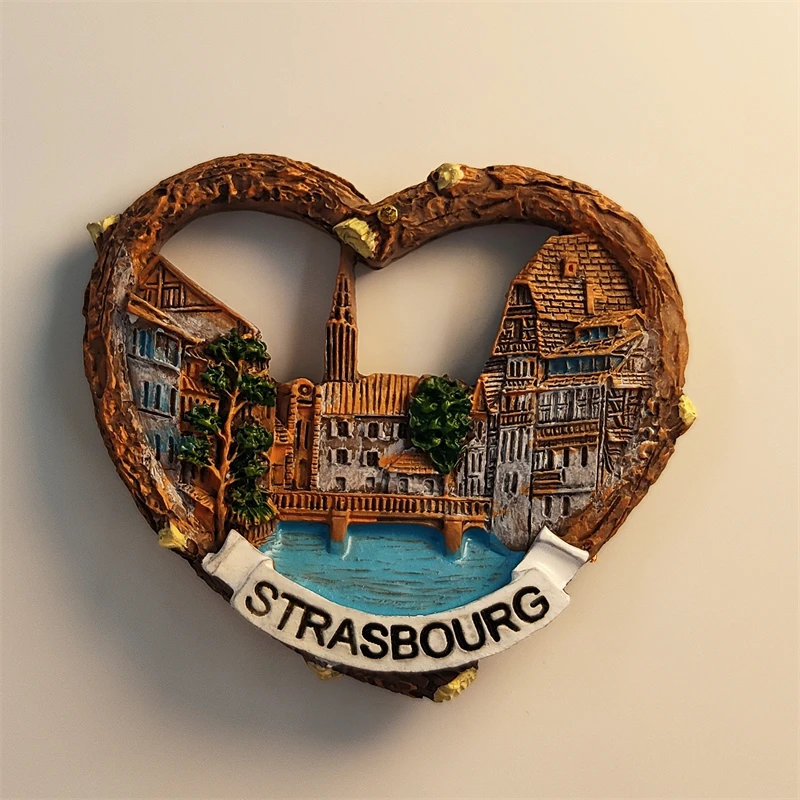 Europe，France，Strasbourg，3D Stereoscopic，Tourism Souvenirs，Resin painting，Decoration home，Refrigerator magnets ﻿