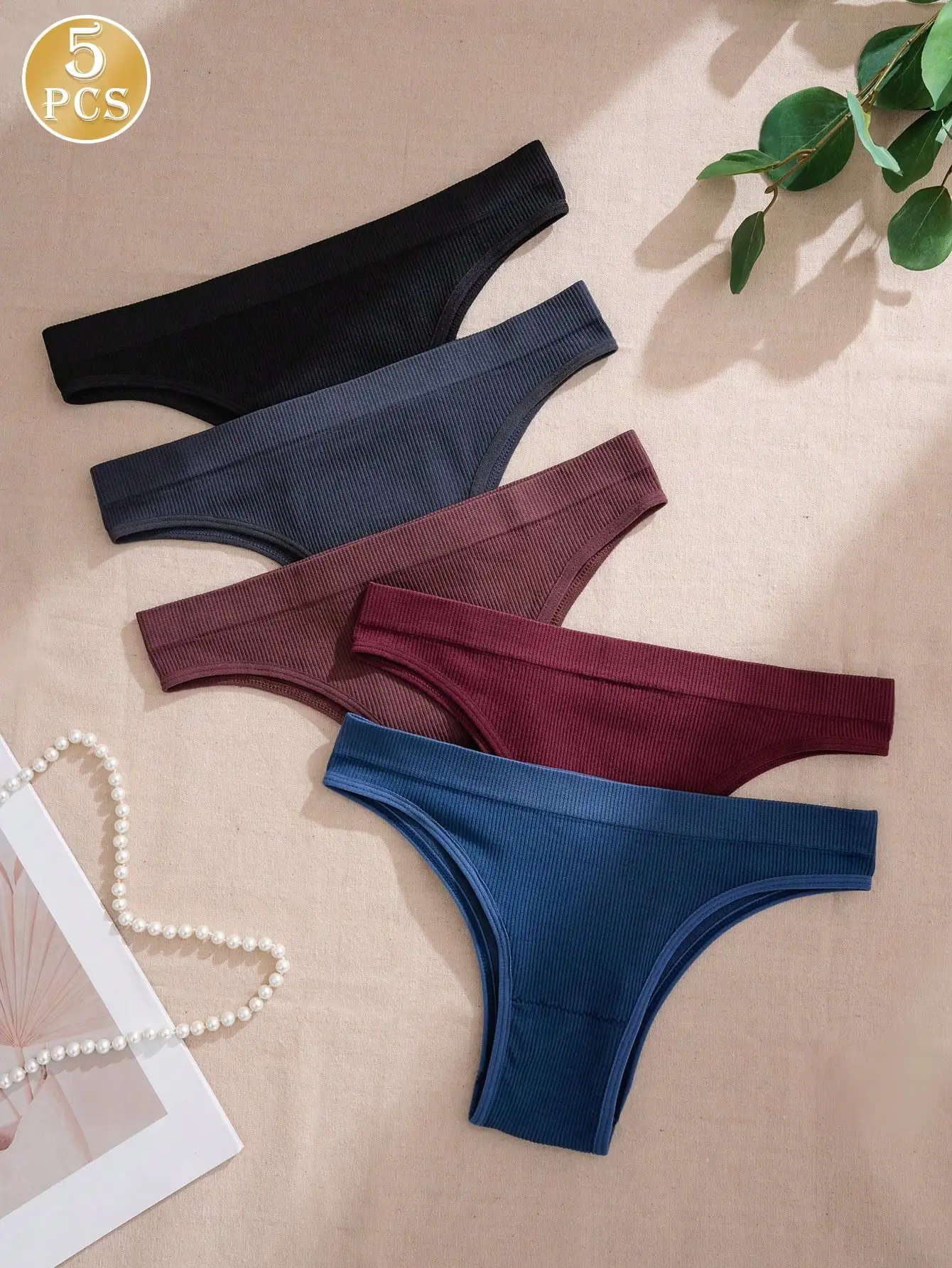 

5 шт./упак. Женские бесшовные трусики с ультранизкой посадкой и формирующим эффектом на талии, вязаные, разноцветные