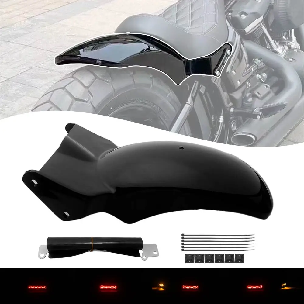 

Rear Fender With Turn Signals And Tail Lights Fit For Harley Softail Street Bob Fat Bob Slim Low Rider 2018-Later