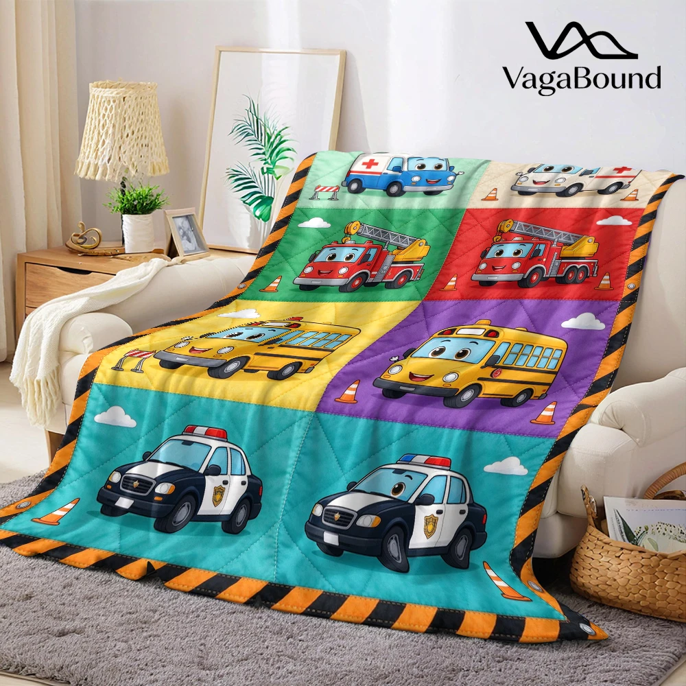 Ambulance Fire School Gear Flannel Blanket Perfect for Sofa Office Bed Travel Sleep Read Relax Camping Four Season Use