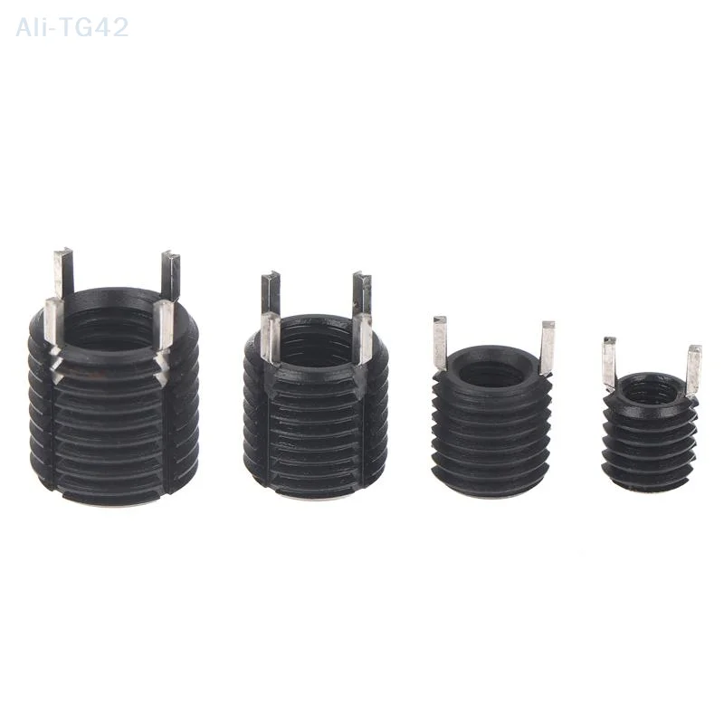 pogyrt 5pcs M8-M14 Keylock Wire Thread Insert ,Helicoil Nut Black Carbon Steel Key-locking Thread Repair Inserts