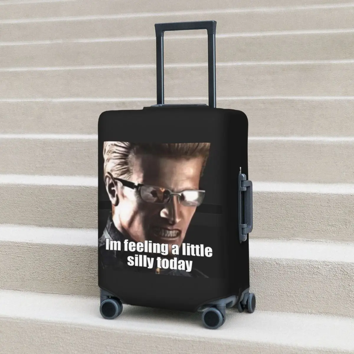 

Silly Albert Wesker Suitcase Cover Protection Elastic Travel Luggage Protector Covers for 18-32 Inch