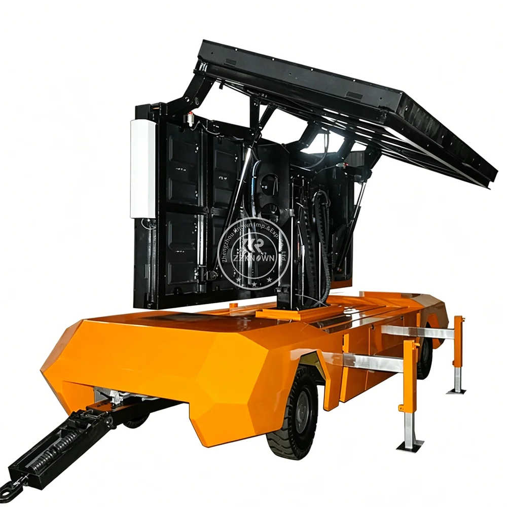 Solar LED Advertising Trailer Mobile Digital Billboard Screen Trailer For Night Time Outdoor Lighting And Promotion Use