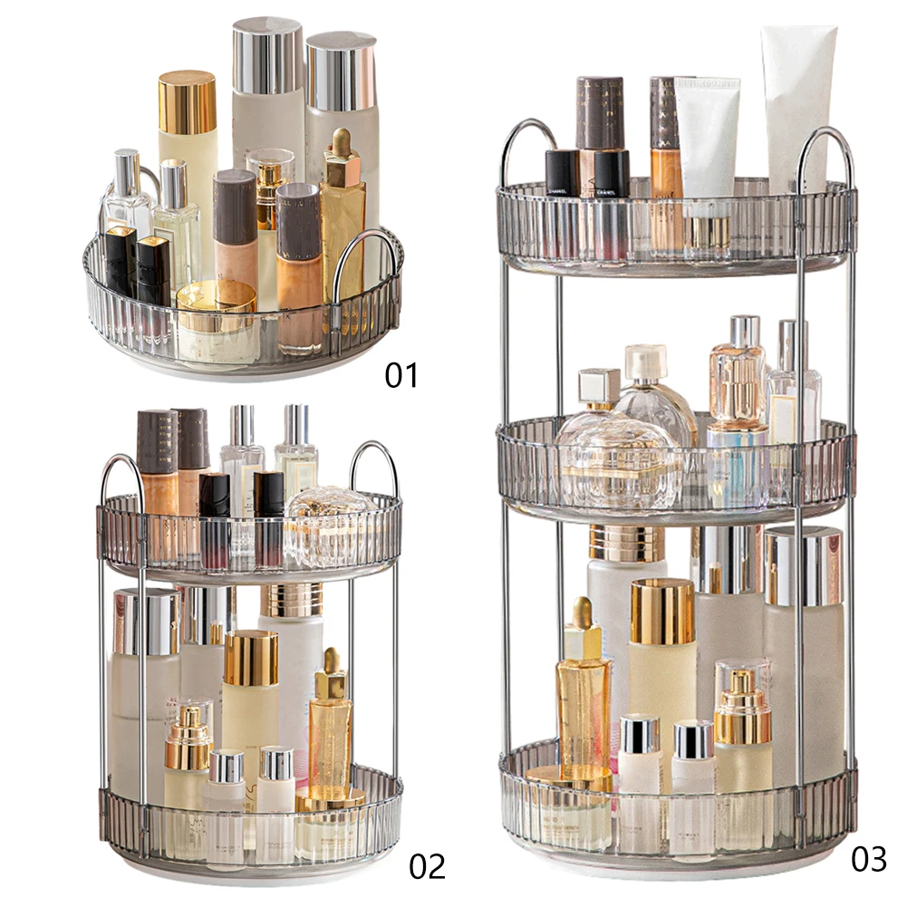 360 Rotating Cosmetic Organizer Large Capacity Multi-Layer Home Desktop Rack Transparent for Living Room/Dressing Table/Bathroom