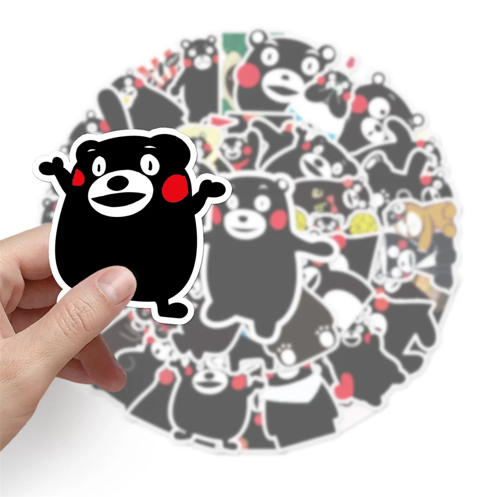 Kumamon Bear-pegatina de dibujos animados para monopatín, pegatina creativa con personalidad de Animal para refrigerador, impermeable, venta al por