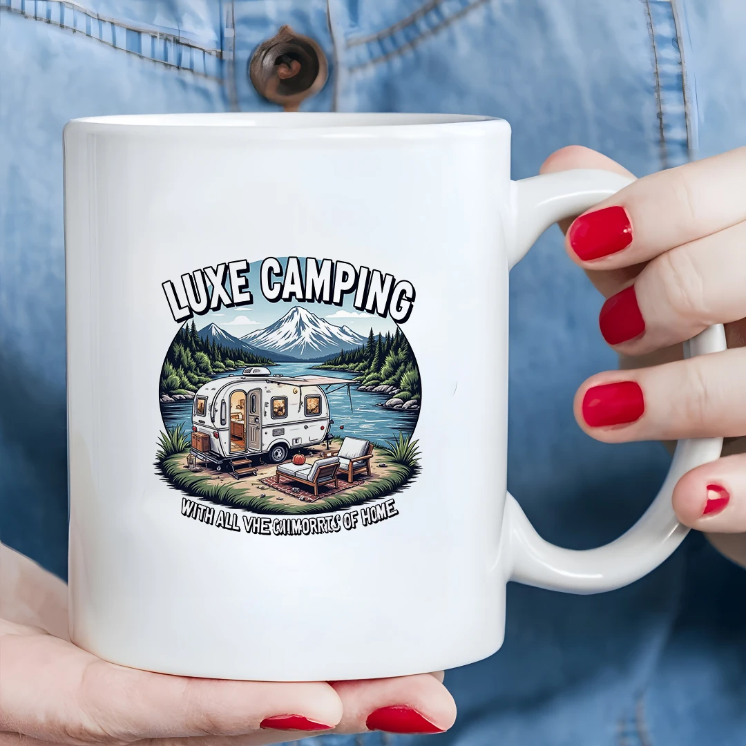 

11oz Camping Illustration Mug + RV Cup + Homey Travel Cup Christmas Gift Essential for Travel