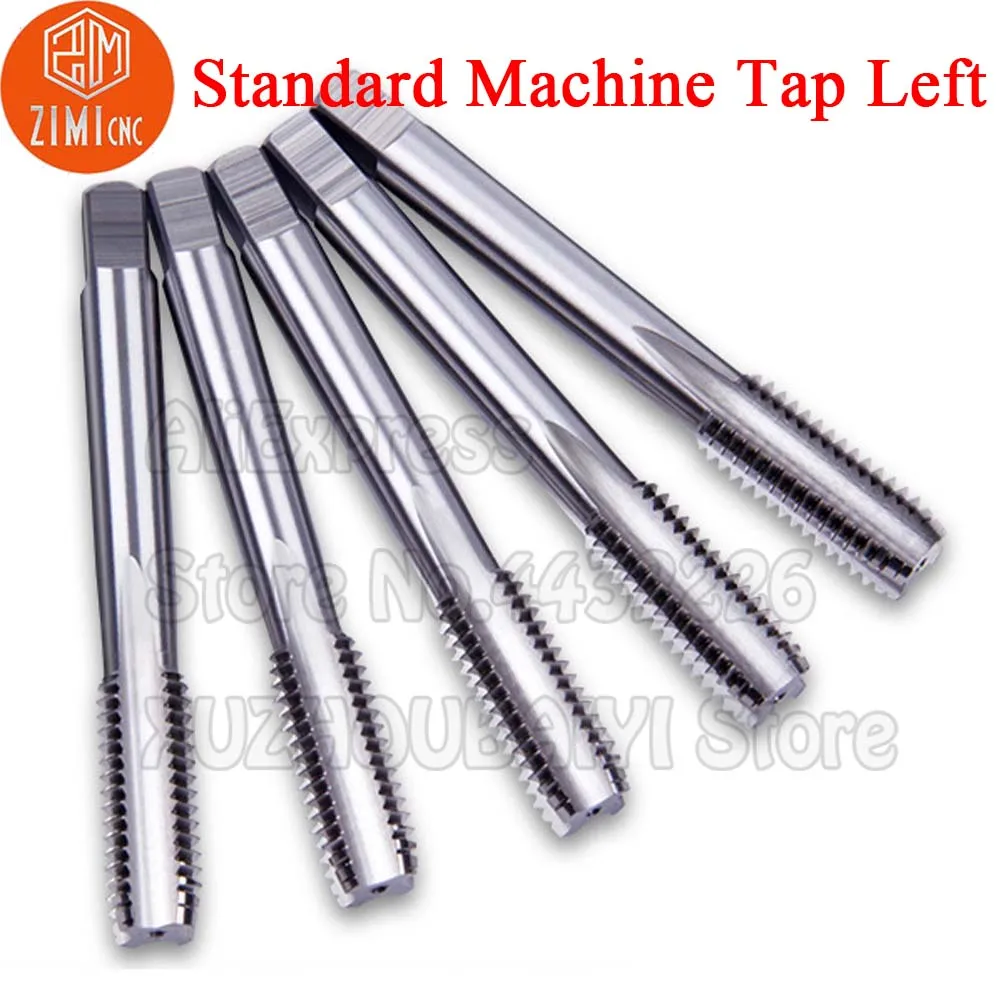 1Pc M2-M48ซ้ายเครื่องเกลียว HSS เหล็ก Plug Tap สกรูโลหะ Hole Tap เจาะสกรูเมตริกด้ายแตะ