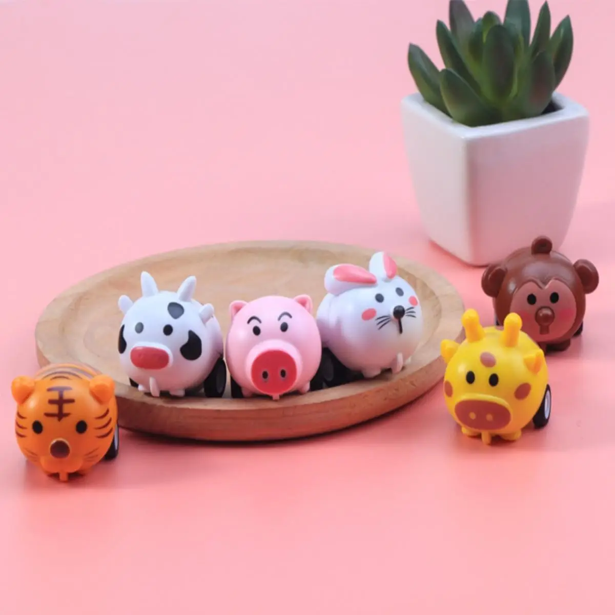 

1 шт., милые мультяшные животные, тянущие назад и движущиеся вперед, инерционная машина, детские игрушки, награды для детей с подарками