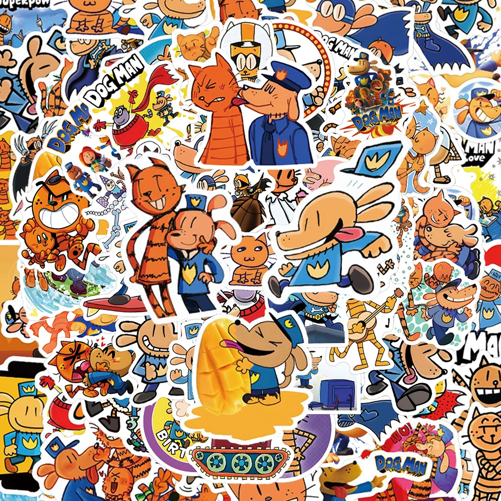 

10/30/55/110pcs Funny Cartoon Movie Dog Man Stickers Cute Anime Graffiti Sticker Water Bottle Phone Laptop Decals for Kids Toy