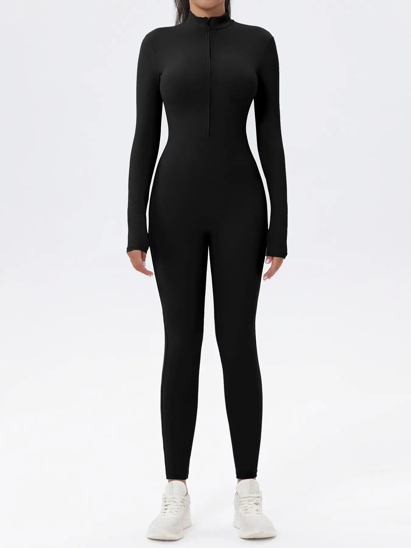 

Женский облегающий боди с длинным рукавом для фитнеса, тренировок в зале, из полиэстера, тонкий, стандартный крой