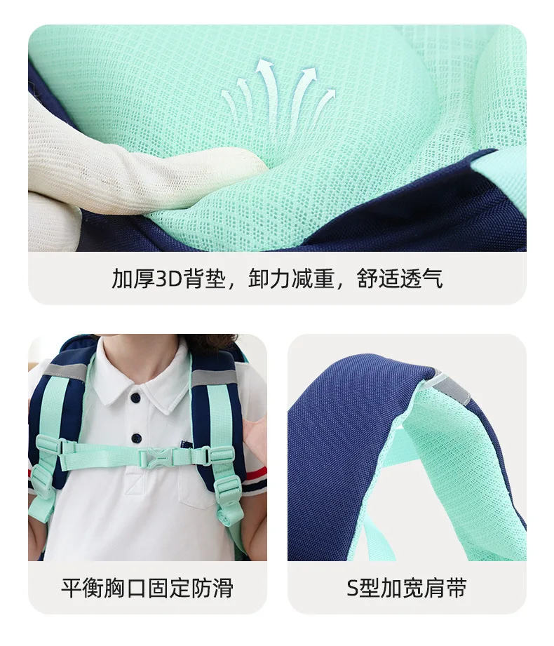 school bag Kids backpack water proof Preschool Ages 6-18 Spine protection Reduce the burden Large capacity