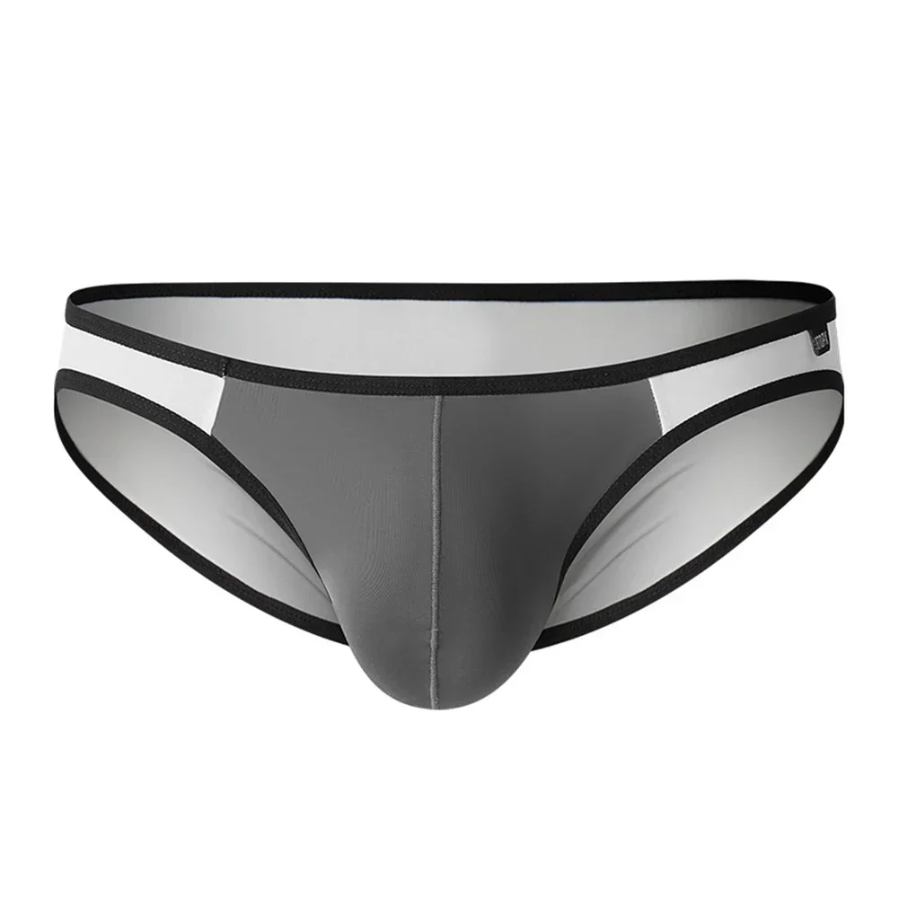 Men Underwear Sexy Lingerie Ultra-thin Transparent Ice Silk Brief Low Waist Underpants Panties Comfort Breath Bikini Knickers