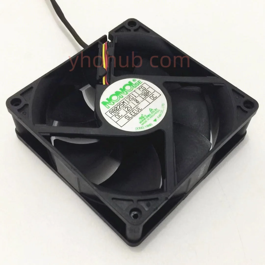 

NONOISE A8025M12D1 DC 12V 0.130A 80x80x25mm 3-Wire Server Cooling Fan