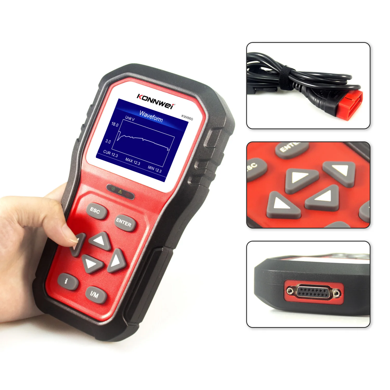 Hot Handheld Car Engine Scanner KW860 with Repair Solution Multilingual Auto OBD2 EOBD Maintenance Diagnostic Tool