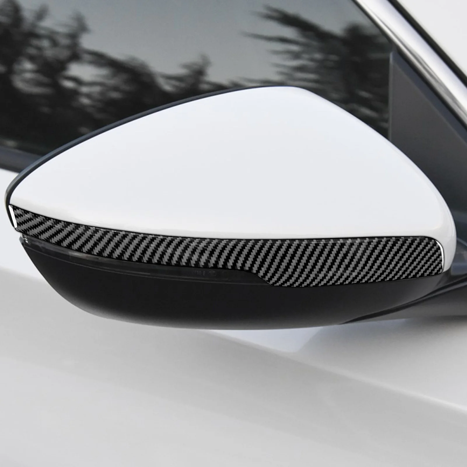 Real Carbon Fiber Car Accessories Side Mirror Strip Decorative Cover Soft Sticker For Honda Accord 10th Gen 2018 2019 2020 2021 view 2