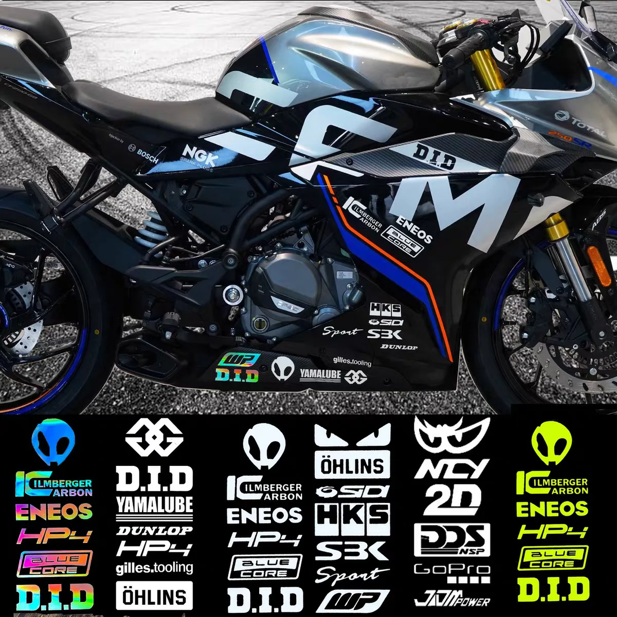 

Motorcycle Print for BMW HP4 Decal Treasure Carving 400RR Modified Stickers Reflective S1000 Double R Decoration Helmet Stickers