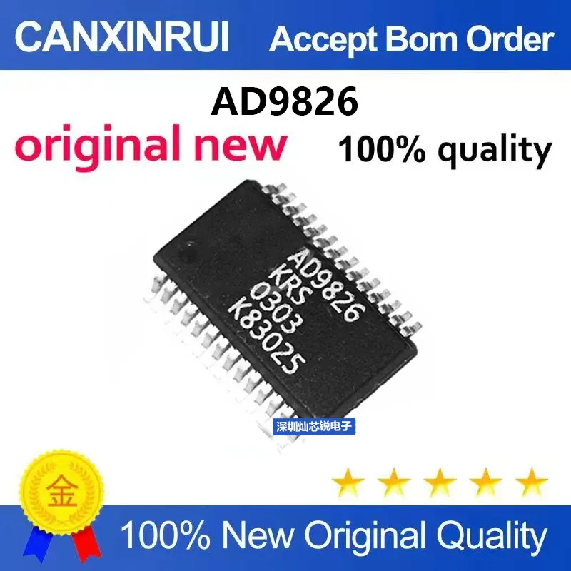 (5-100pieces)Brand New Original AD9826K AD9826KRSZ Signal Processor Microprocessor Connector SSOP28