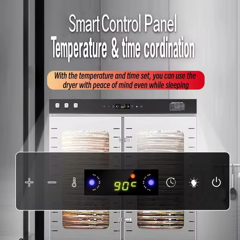 Commercial Stainless Steel Food Dehydrator Machine Large Capacity Electric Fruit Vegetable Meat Dryer for Beef Jerky