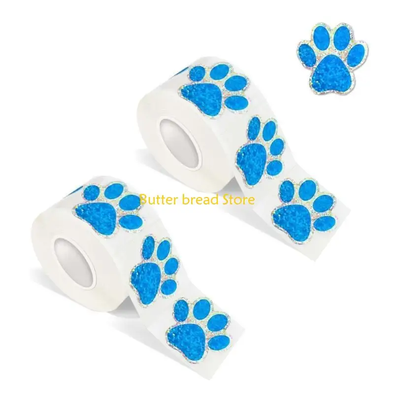 W89C 1000Pcs Glitter Dog Paw Sealing Stickers for Gift Bag Envelope  DIY Scrapbooking