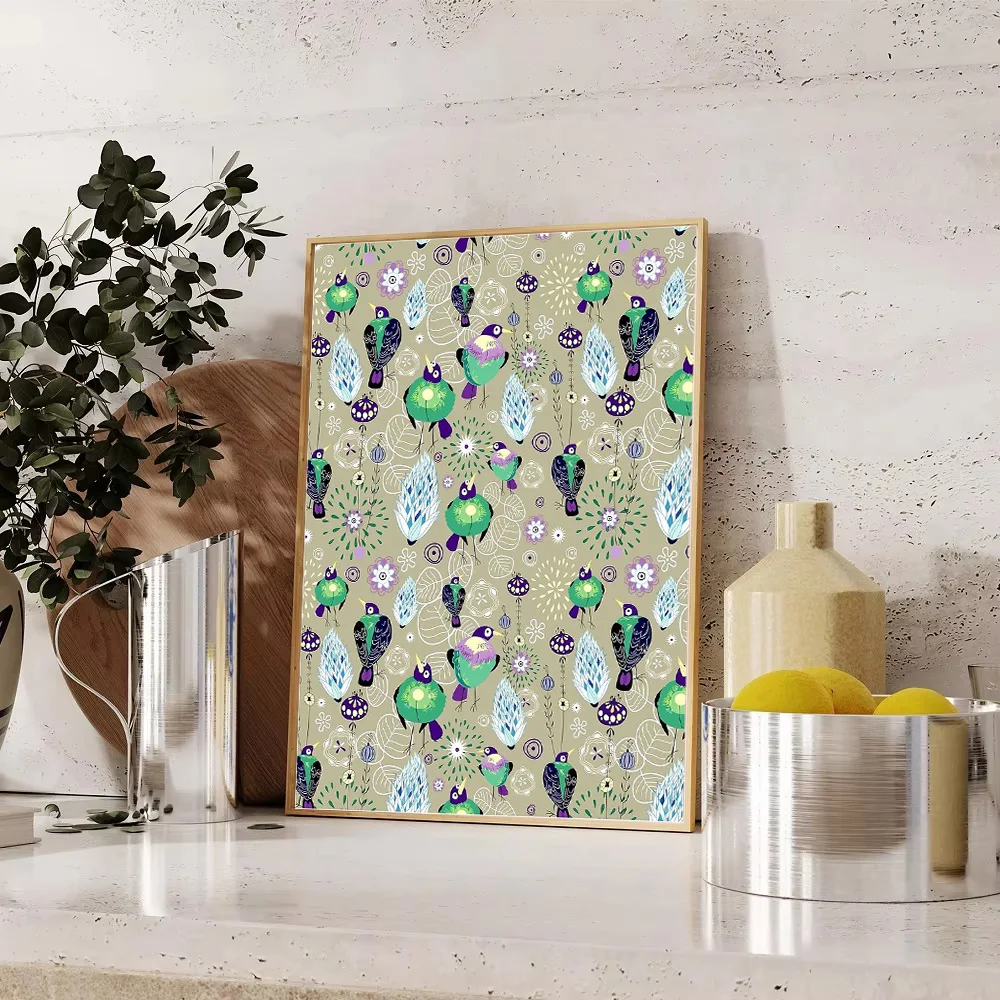 غير المؤطرة جدار الفن قماش طباعة مجردة الطيور اللوحة ديكور المنزل الفن الحديث غرفة المعيشة ديكور غرفة نوم الفن قماش ملون فريد من نوعه #1