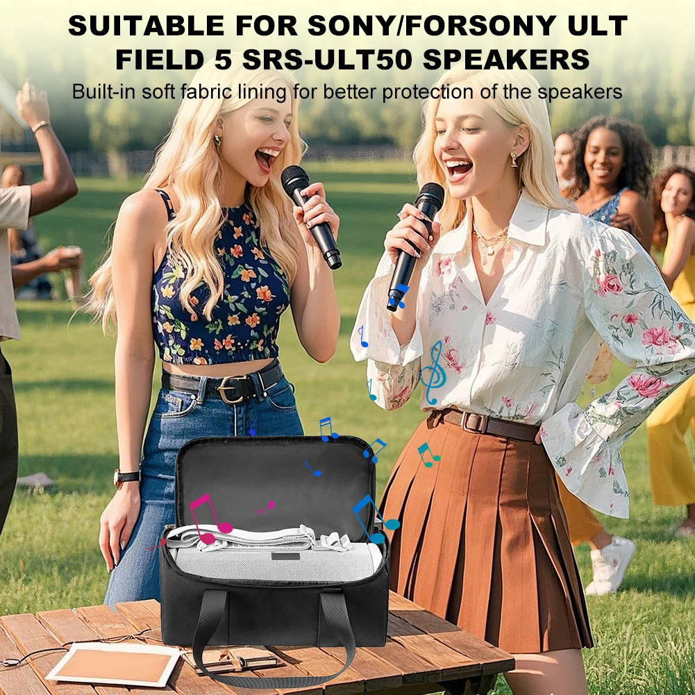 Untuk Sony ULT FIELD 5 SRS-ULT50 Tas Penyimpanan Audio Universal Kapasitas Besar Tas Pembawa Speaker BT Tahan Guncangan Speaker BT Penting