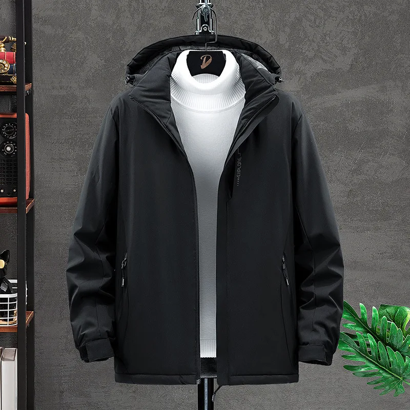 Men Plus Size Jacket Winter Outerwear Oversize Coat Fleece Down Warm Parka Male 8XL 9XL Big Hooded Waterproof Jacket Men