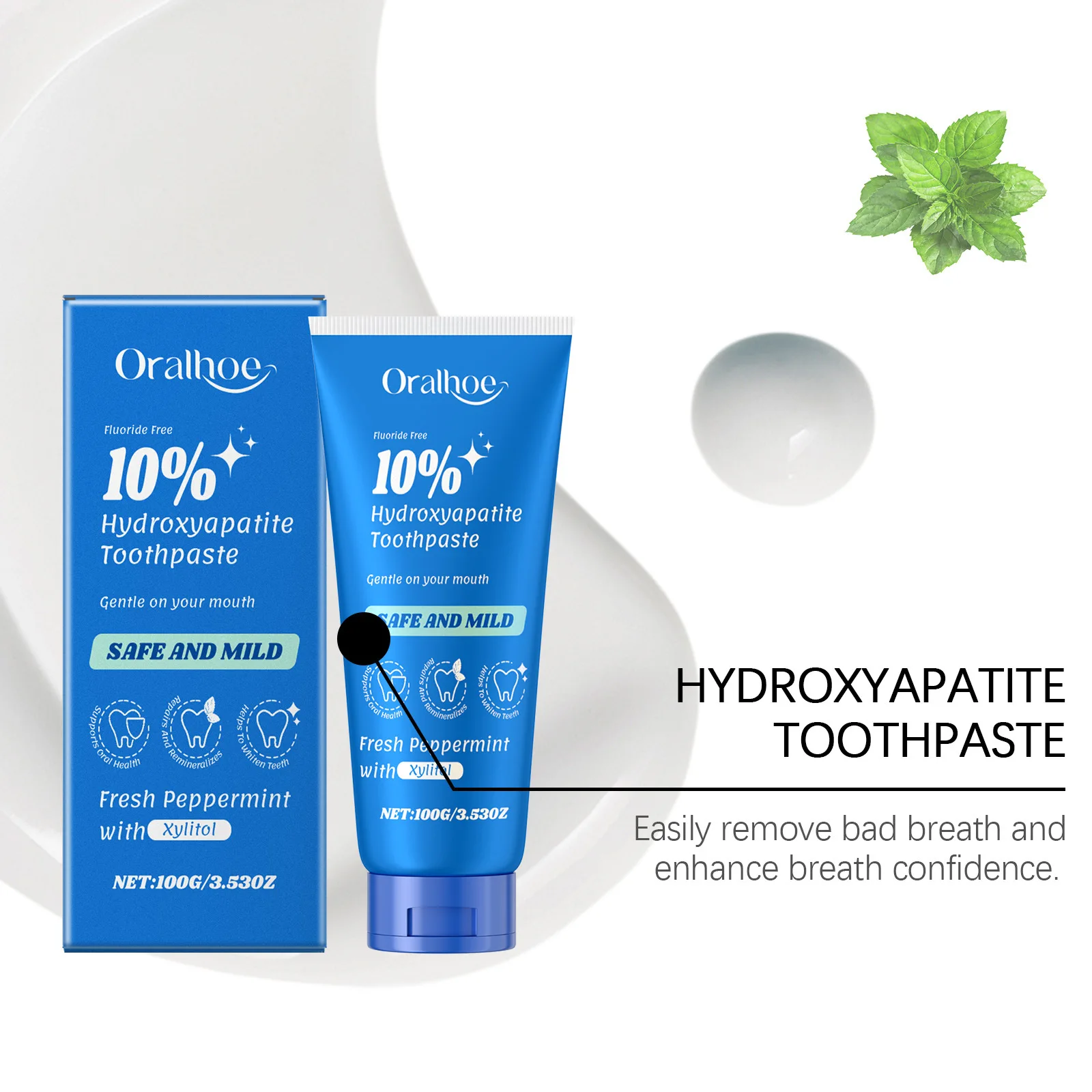 Hydroxyapatite Toothpaste Refresh Prevent Dental Cavities Stain Removal Smoke Coffee Tea Stains Sensitive Teeth Oral Hygiene